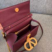 Okify Valentino Garavani Vsling Handbag With Jewel Logo In Dark Red 22x17x9cm - 2
