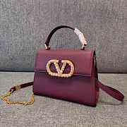 Okify Valentino Garavani Vsling Handbag With Jewel Logo In Dark Red 22x17x9cm - 1