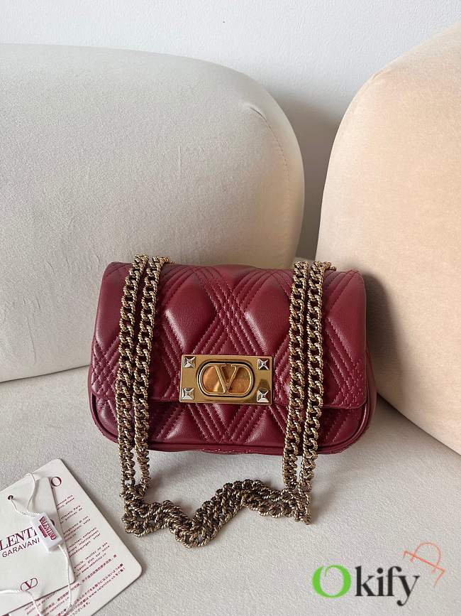 Okify Valentino Small Quiltie 67 Bag In Red 19x13x6cm - 1
