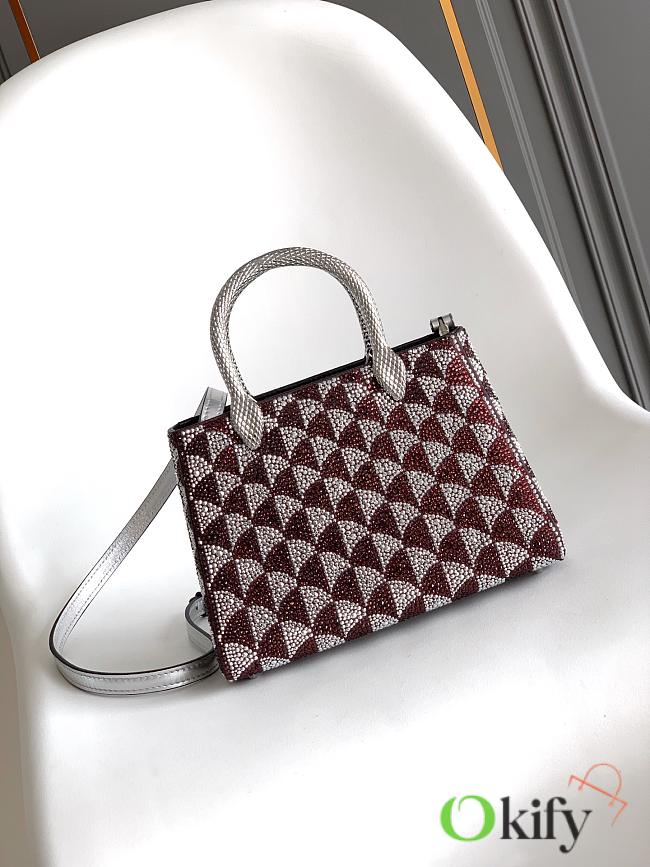 Okify Bvlgari Serpentine Duo Top Handle Bag In Dark Red 21.5x15x6cm - 1