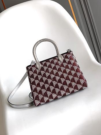 Okify Bvlgari Serpentine Duo Top Handle Bag In Dark Red 21.5x15x6cm