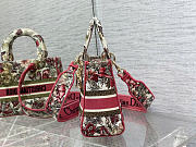 Okify Dior Medium Lady D-lite Bag In Pink Butterfly Embroidery 24cm - 2