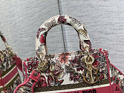 Okify Dior Medium Lady D-lite Bag In Pink Butterfly Embroidery 24cm - 4