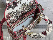 Okify Dior Medium Lady D-lite Bag In Pink Butterfly Embroidery 24cm - 5