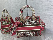 Okify Dior Medium Lady D-lite Bag In Pink Butterfly Embroidery 24cm - 6