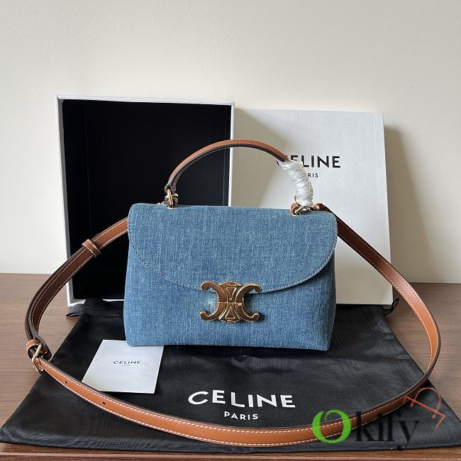 Okify Celine Teen Nino Bag In Denim Blue 20.5x13x8cm - 1