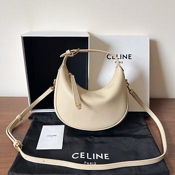 Okify Celine Teen Celine Lulu In Cream White Grained Calfskin 21x24x5cm