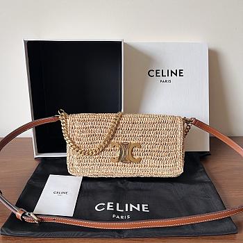 Okify Celine Multipochette In Raffia Bag 23x11x4cm
