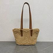 Okify Celine Small Panier Bag With Triomphe Braided Raffia 26x12x20cm - 6