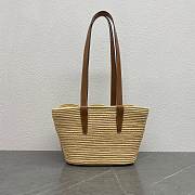 Okify Celine Small Panier Bag With Triomphe Braided Raffia 26x12x20cm - 5