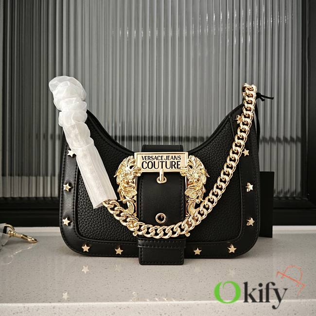 Okify Versace Jeans Couture Bag In Black With Gold Stars 21x13x6cm - 1