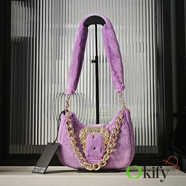 Okify Versace Jeans Couture Bag In Purple Fur 21x13x6cm - 1