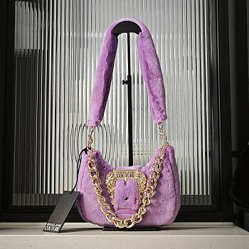 Okify Versace Jeans Couture Bag In Purple Fur 21x13x6cm