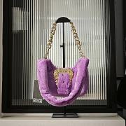 Okify Versace Jeans Couture Bag In Purple Fur 21x13x6cm - 6