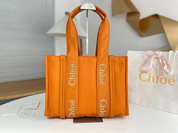 Okify Chloe Medium Woody Bag In Pumpkin Orange 37x26x12cm