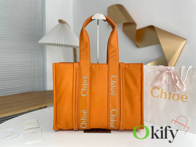Okify Chloe Large Woody Bag In Pumpkin Orange 42x31.5x13.5cm - 1