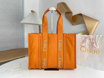 Okify Chloe Large Woody Bag In Pumpkin Orange 42x31.5x13.5cm