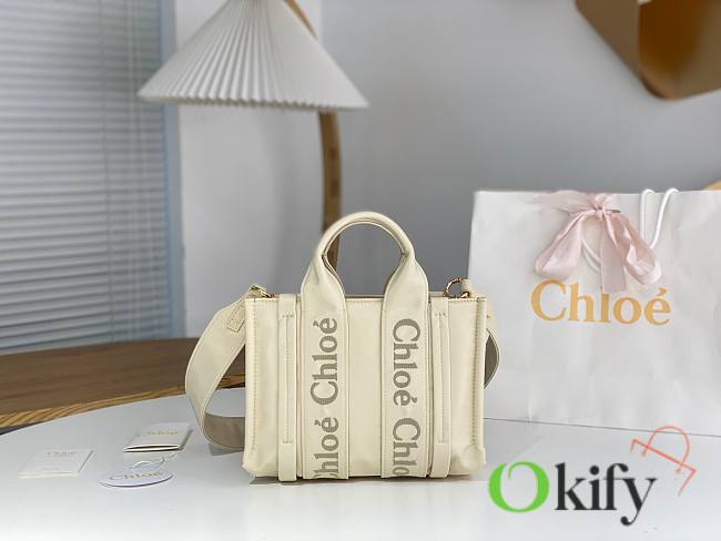 Okify Chloe Small Woody Bag In Cream White 26.5x20x8cm - 1