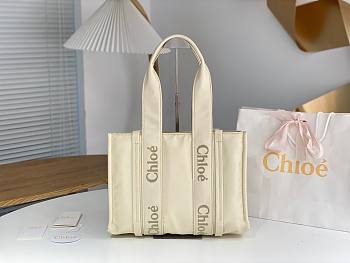 Okify Chloe Medium Woody Bag In Cream White 37x26x12cm