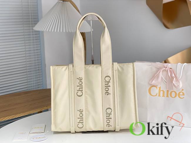 Okify Chloe Large Woody Bag In Cream White 42x31.5x13.5cm - 1