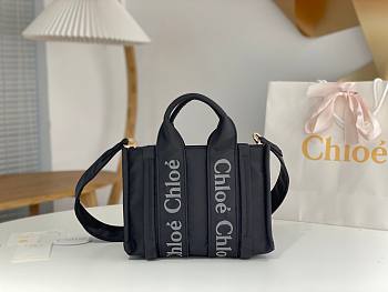 Okify Chloe Small Woody Bag In Black 26.5x20x8cm