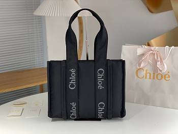 Okify Chloe Large Woody Bag In Black 42x31.5x13.5cm