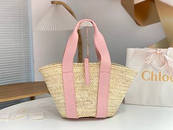 Okify Chloe Sense Basket Bag In Pink 45x24x18cm
