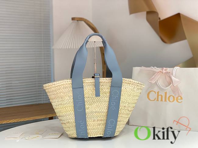 Okify Chloe Sense Basket Bag In Blue 45x24x18cm - 1