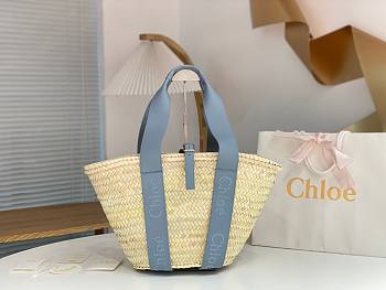 Okify Chloe Sense Basket Bag In Blue 45x24x18cm