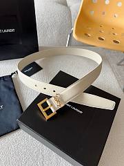 Okify YSL White Belt 30mm With Gold Hardware - 1