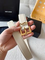 Okify YSL White Belt 30mm With Gold Hardware - 6