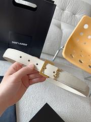 Okify YSL White Belt 30mm With Gold Hardware - 5