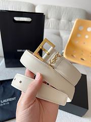 Okify YSL White Belt 30mm With Gold Hardware - 4