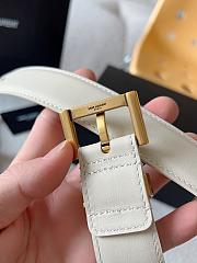 Okify YSL White Belt 30mm With Gold Hardware - 3