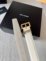 Okify YSL White Belt 30mm With Gold Hardware - 2