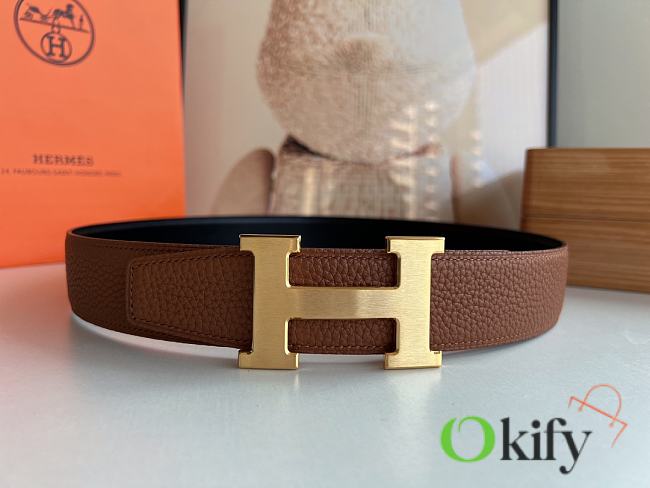 Okify Hermes Golden Brown Belt 38mm - 1