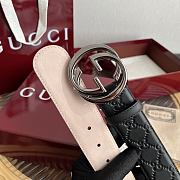 Okify Gucci Black Belt 40mm With Silver Hardware - 6