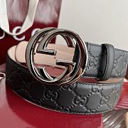 Okify Gucci Black Belt 40mm With Silver Hardware - 2