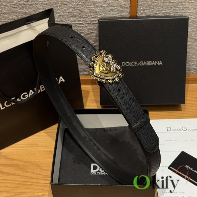 Okify Dolce & Gabbana Devotion Black Belt 30mm - 1
