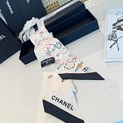 Okify CC Twill Silk Scarf In White Galaxy 120x6cm - 6