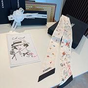 Okify CC Twill Silk Scarf In White Galaxy 120x6cm - 5