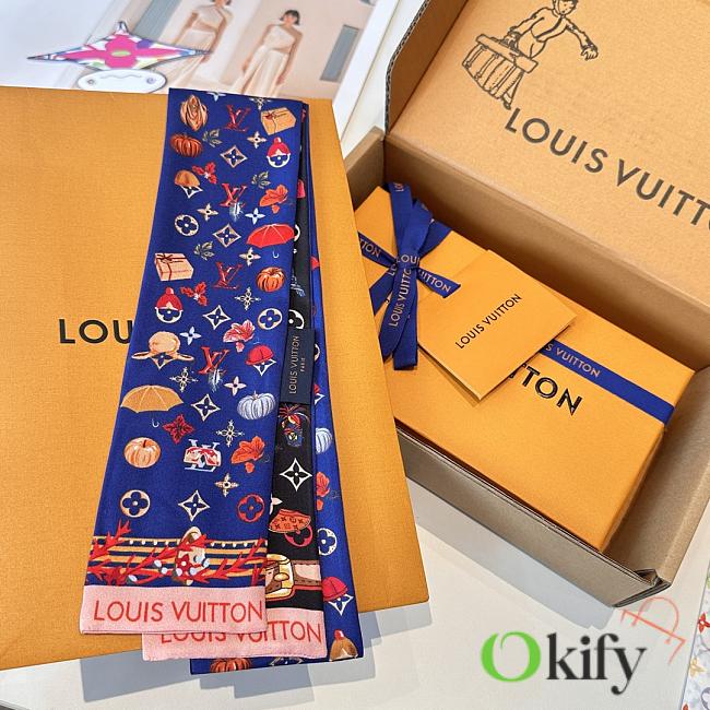 Okify Louis Vuitton Silk Small Scarf 120x8cm - 1