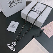 Okify Vivienne Westwood Black Necklace With White Charm 60cm  - 6