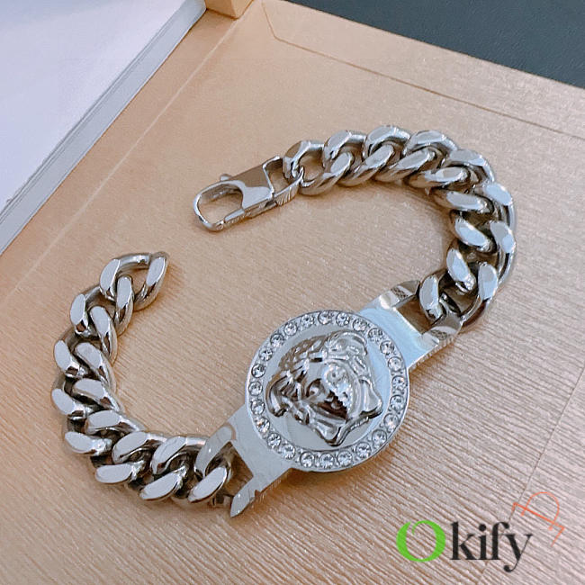 Okify Versace Medusa Silver Men Bracelet  - 1