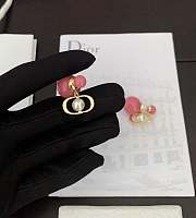 Okify Dior Drop Earrings With Pink Pearl  - 3