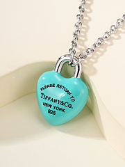Okify Tiffany Silver Necklace With Blue Heart - 2