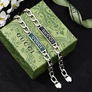 Okify Gucci Silver Bracelet In Black/Green  - 4