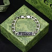 Okify Gucci Silver Bracelet In Black/Green  - 3