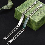Okify Gucci Silver Bracelet In Black/Green  - 2