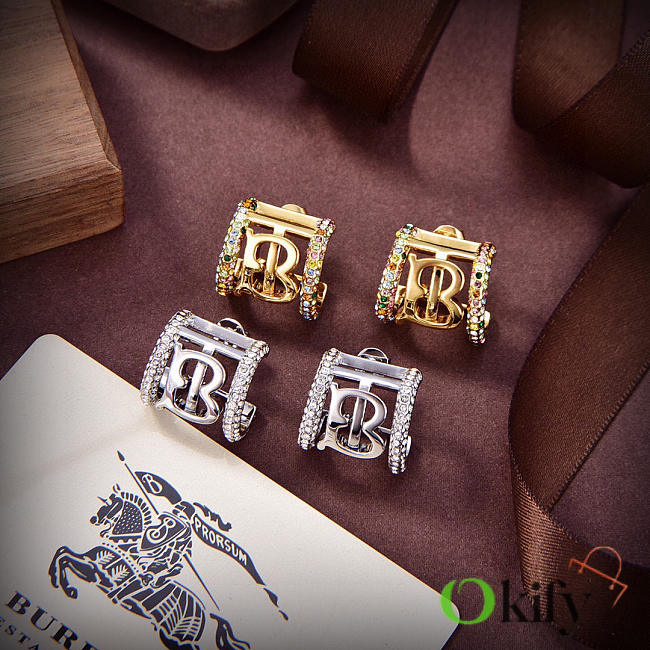 Okify Burberry Gold/Silver Earrings - 1